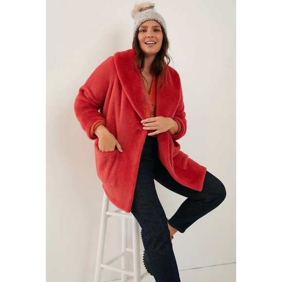 Anthropologie Sanctuary Elena Plush Shawl Jacket - in Medium Pink - NWT - SZ XL - Picture 5 of 13